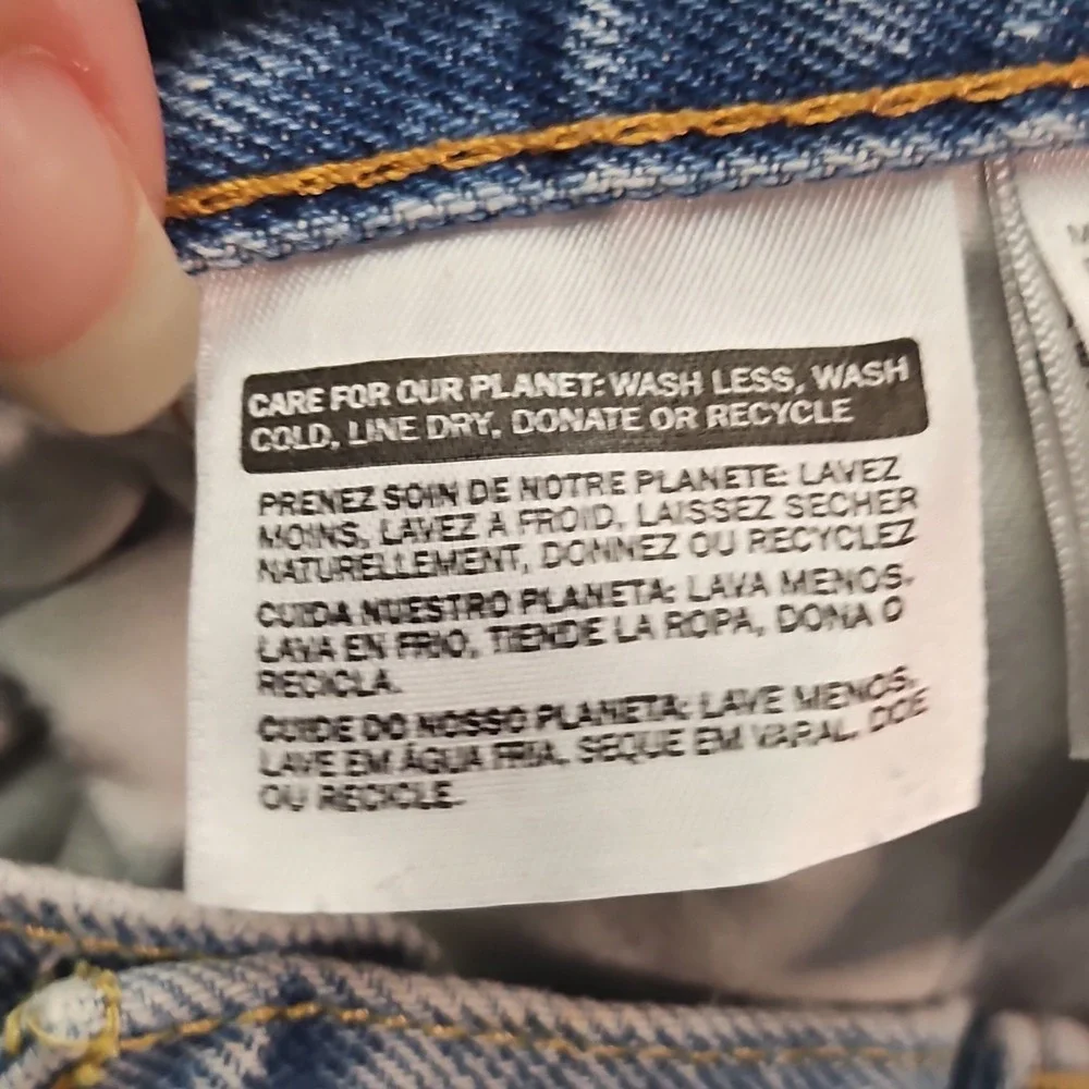 Levis 505 Jean Shorts Mens 33 Blue Denim Light Wash Fade Grunge Normcore Dad